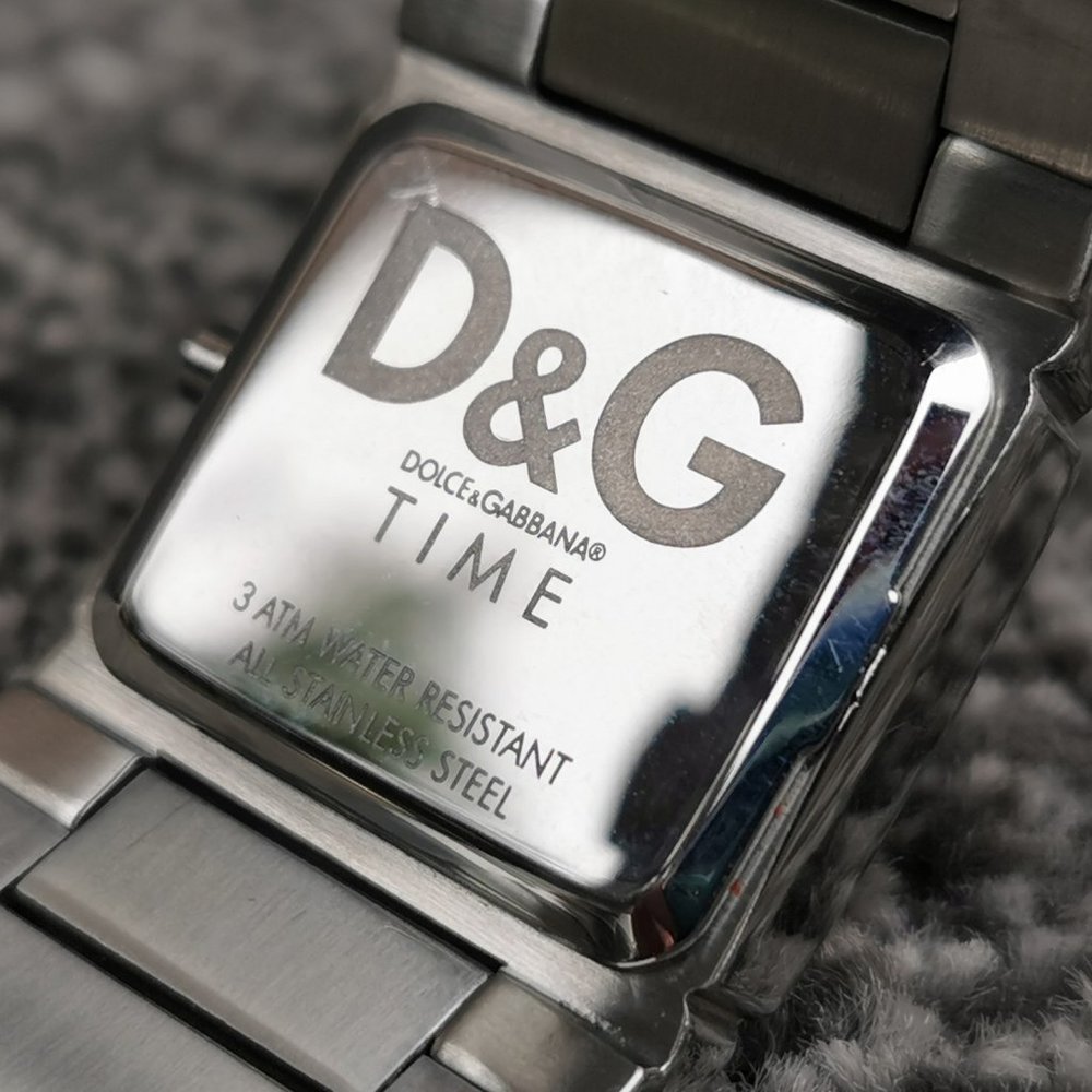 D&G TIME Quartz Watch Pink Croco Grain Stainless Steel Cuff Bracelet Authentic - Picture 8 of 12